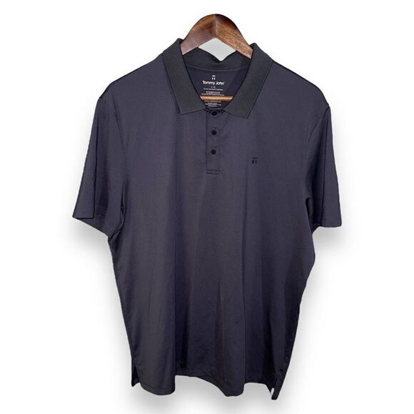 Tommy John Gray Go Anywhere Collection Polo Shirt Sz L - Picture 1 of 8
